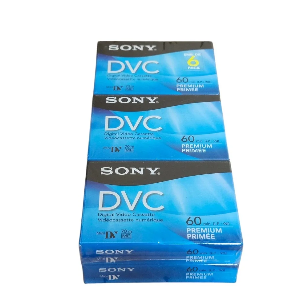 Sony DVC Digital Video Cassette Premium 60 LP:90 Mini DV‎ Lot of 6 New & Sealed